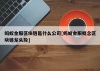 蚂蚁金服区块链是什么公司[蚂蚁金服概念区块链龙头股]